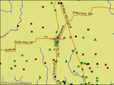 Carencro, Louisiana environmental map by EPA