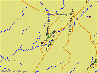 Clarks, Louisiana environmental map by EPA