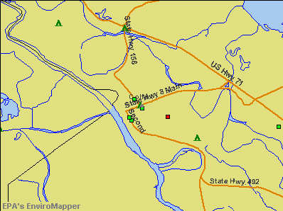Colfax, Louisiana environmental map by EPA