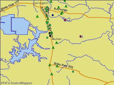 Cullen, Louisiana environmental map by EPA