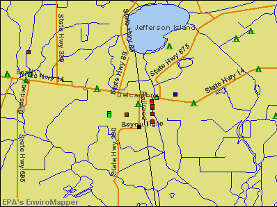Delcambre, Louisiana environmental map by EPA