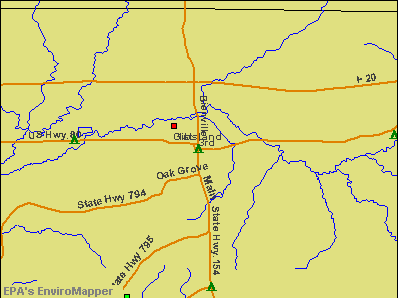 Gibsland, Louisiana environmental map by EPA