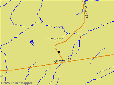 Kayenta, Arizona environmental map by EPA