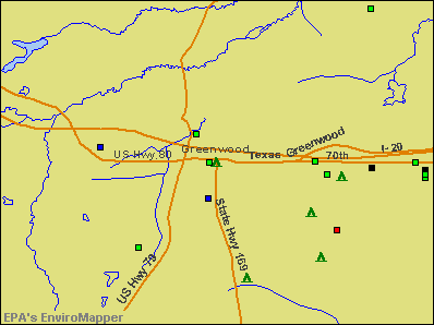 Greenwood, Louisiana environmental map by EPA