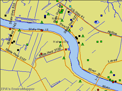 Hahnville, Louisiana environmental map by EPA