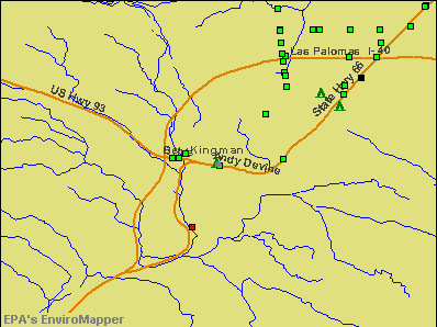 Kingman, Arizona environmental map by EPA