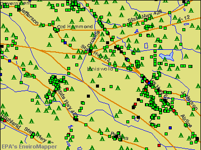 Inniswold, Louisiana environmental map by EPA