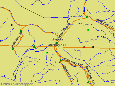 Livonia, Louisiana environmental map by EPA
