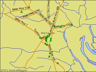 Marksville, Louisiana environmental map by EPA
