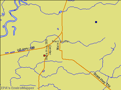Merryville, Louisiana environmental map by EPA