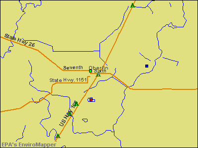 Oberlin, Louisiana environmental map by EPA