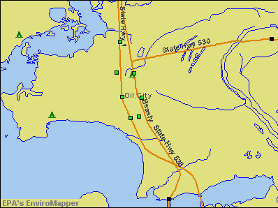 Oil City, Louisiana environmental map by EPA