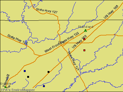 Olla, Louisiana environmental map by EPA
