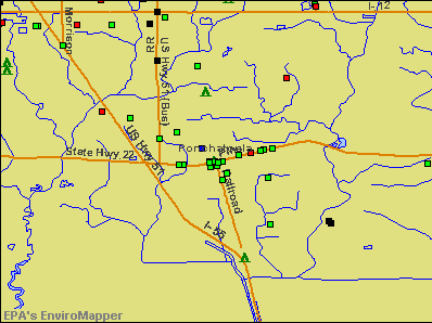 Ponchatoula, Louisiana environmental map by EPA