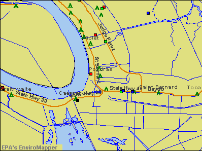 Poydras, Louisiana environmental map by EPA