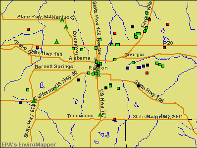 Ruston, Louisiana environmental map by EPA