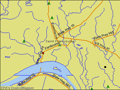 St. Francisville, Louisiana environmental map by EPA