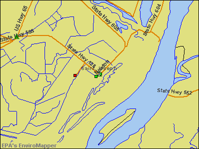St. Joseph, Louisiana environmental map by EPA