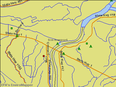 Simmesport, Louisiana environmental map by EPA