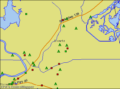 Swartz, Louisiana environmental map by EPA