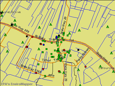 Thibodaux, Louisiana environmental map by EPA