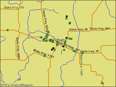 Ville Platte, Louisiana environmental map by EPA