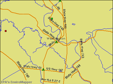 Washington, Louisiana environmental map by EPA