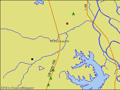 Woodworth, Louisiana environmental map by EPA