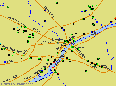 Bangor, Maine environmental map by EPA