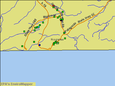 Nogales, Arizona environmental map by EPA