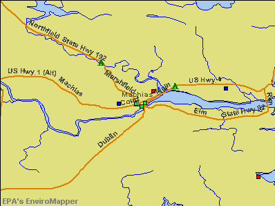 Machias, Maine environmental map by EPA