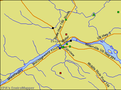 Skowhegan, Maine environmental map by EPA