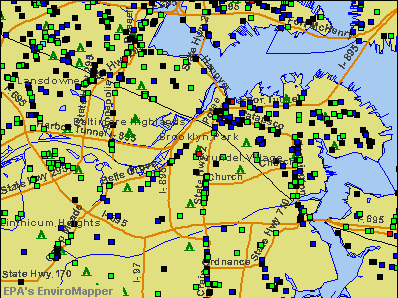 Brooklyn Park, Maryland environmental map by EPA