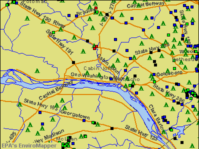 Cabin John, Maryland environmental map by EPA