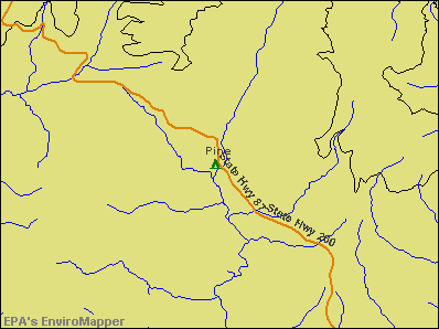 Pine, Arizona environmental map by EPA
