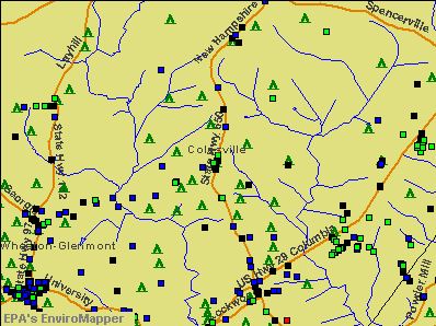 Colesville, Maryland environmental map by EPA