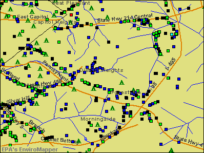 District Heights, Maryland environmental map by EPA