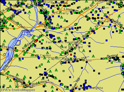 Fairmount Heights, Maryland environmental map by EPA