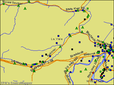 La Vale, Maryland environmental map by EPA