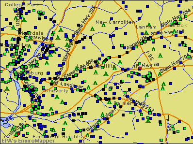 Landover Hills, Maryland environmental map by EPA