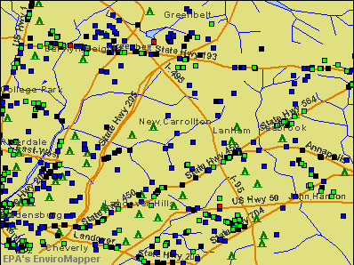 New Carrollton, Maryland environmental map by EPA