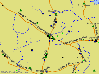 Olney, Maryland environmental map by EPA
