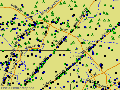 Parkville, Maryland environmental map by EPA
