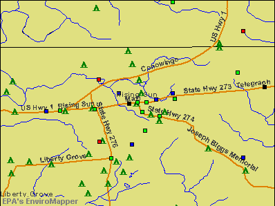 Rising Sun, Maryland environmental map by EPA