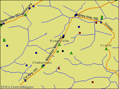 Rosaryville, Maryland environmental map by EPA