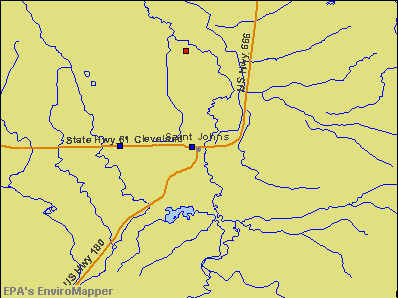St. Johns, Arizona environmental map by EPA
