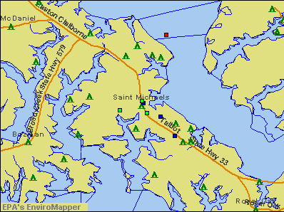 St. Michaels, Maryland environmental map by EPA