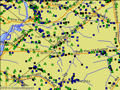 Seat Pleasant, Maryland environmental map by EPA