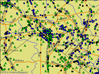 Silver Spring, Maryland environmental map by EPA