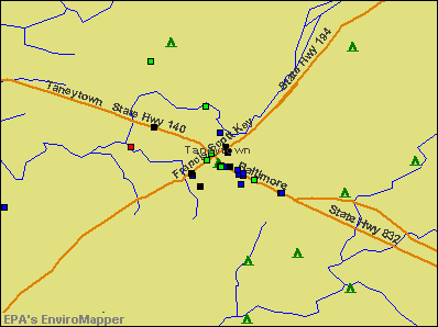 Taneytown, Maryland environmental map by EPA